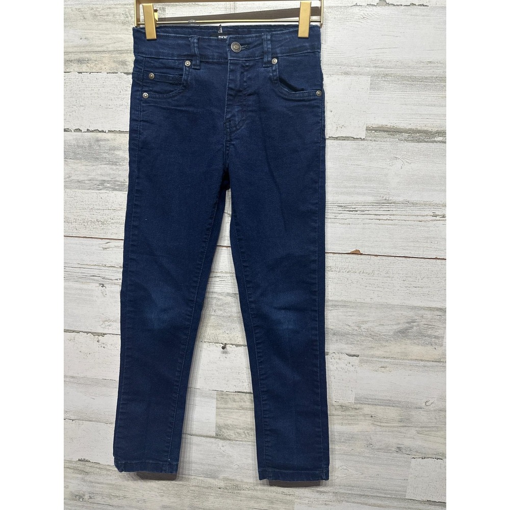 DKNY Skinny Jeans Girls 8 Dark Blue Indigo Stretch Denim EUC